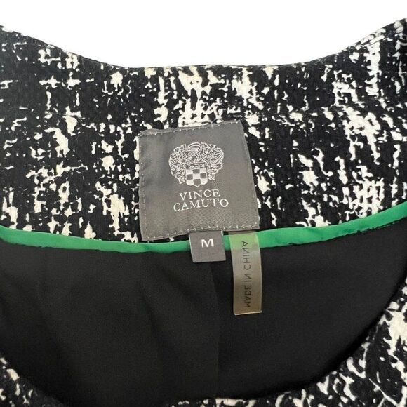 Vince Camuto‎ Women's M Blazer Jacket Black White Zip Abstract Speckled Textured - Picture 5 of 13